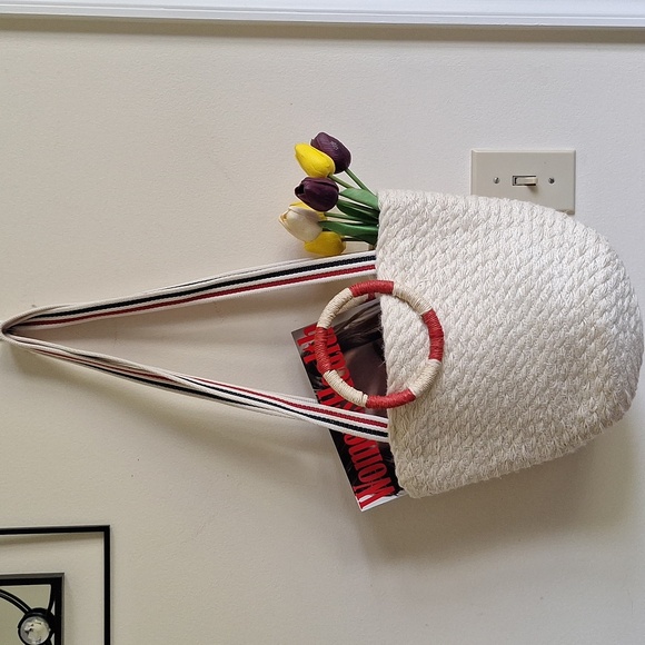 Gap Nautical Woven Jute Tote NWT - Picture 1 of 5